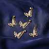 5Pcs Brass Micro Pave Clear Cubic Zirconia Pendants ZIRC-SZ0001-65-5