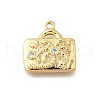 Brass Micro Pave Clear Cubic Zirconia Pendants KK-C096-16A-G-1