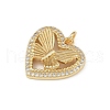 Brass Micro Pave Clear Cubic Zirconia Pendants KK-S528-15G-2