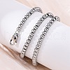 4MM Solid Round 304 Stainless Steel Beaded Necklaces NJEW-Q013-10P-5
