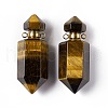 Faceted Bullet Natural Tiger Eye Perfume Bottle Pointed Pendants G-A026-07A-2