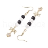Round Natural Lava Rock & Selenite Dangle Earring EJEW-JE05888-4