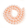 UV Plating Pearlized Glass Pearl Beads Strands GLAA-F128-01B-T7-3