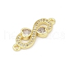 Brass Clear Cubic Zirconia Heart Infinity Connector Charms KK-D317-144G-2