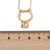 304 Stainless Steel Cat Outline Pendant Necklaces for Women NJEW-F339-03G-3