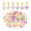 60Pcs 6 Colors Butterfly Glass Pendant Decorations HJEW-PH01944-7