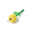 Grade A Round Glass Seed Beads Acrylic Flower Charms PALLOY-MZ00690-01-4