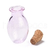 Oval Glass Cork Bottles Ornament AJEW-O032-03C-3