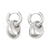 Teardrop Brass Hoop Earrings for Women EJEW-U055-18P-2