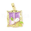 Brass Enamel Pendants KK-Z101-09G-B02-1