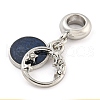 Rack Plating Alloy Enamel Flat Round with Star European Dangle Charms FIND-B034-08P-01-2