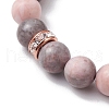 8.5mm Round Natural Pink Zebra Jasper Beaded Stretch Bracelets BJEW-JB10256-01-3