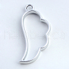 Rack Plating Alloy Wing Open Back Bezel Pendants PALLOY-S047-27B-FF-2