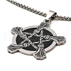 201 Stainless Steel Pendants Necklace NJEW-B095-03-1