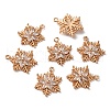 Brass Micro Pave Clear Cubic Zirconia Pendants ZIRC-WH0008-04KCG-1