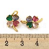 Brass with Colorful Cubic Zirconia Charms KK-G490-19G-3