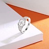 925 Sterling Silver Micro Pave Clear Cubic Zirconia Finger Rings for Women FS-WG35926-03-4