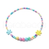 Flower Opaque Acrylic Stretch Kid Necklaces NJEW-JN03973-4