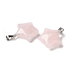 Natural Rose Quartz Pendants G-H035-02P-2
