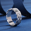 Sculptured Vine Pattern Brass Finger Rings for Women FS-WGD177A-01-4