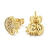 Brass Micro Pave Cubic Zirconia Ear Studs EJEW-P261-26C-G-2