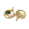 Brass Pave Cubic Zirconia & ABS Imitation Pearl Pendants KK-S525-05G-3