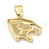 Brass Micro Pave Clear Cubic Zirconia Pendants KK-H433-36G-2