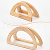 WADORN 4Pcs 2 Styles D-shape Wooden Bag Handles FIND-WR0008-20-3