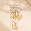 Teardrop with Oval Alloy Pendant Necklaces & Stud Dangle Earrings Sets FS-WGB7D8C-01-2