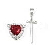 Brass Micro Pave Cubic Zirconia Pendant Sets KK-S507-18P-1