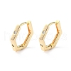 Brass Micro Pave Cubic Zirconia Hoop Earrings EJEW-P259-12G-1