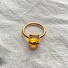 Square 304 Stainless Steel with Glass Finger Rings FS-WG8AAFA-41-1