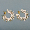 Shiny Sunburst Brass Stud Earrings BH7902-2