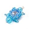 Seed Beads Beaded Charms PALLOY-MZ00351-03-3