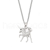 Brass Micro Pave Clear Cubic Zirconia Pendant Necklaces NJEW-M211-01B-P-1