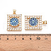 Brass Micro Pave Clear Cubic Zirconia Pendants for Women KK-T070-91A-08-3