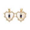 Brass Micro Pave Cubic Zirconia Pendants ZIRC-F134-22G-01-2