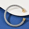 304 Stainless Steel Cuff Bangles BJEW-M136-01C-PG-2