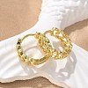 Heart Brass Hoop Earrings EJEW-F359-10G-01-4