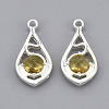 Faceted Glass Pendants GLAA-R204-B-S-NF-2