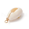 Copper Wire Wrapped Natural Cowrie Shell Pendants PALLOY-JF03554-04-4