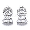 Brass Micro Pave Clear Cubic Zirconia Pendants ZIRC-S069-036P-1