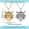 ANATTASOUL 2Pcs 2 Colors Alloy Pendant Necklaces Set with Rhinestone NJEW-AN0001-83-2