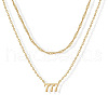 304 Stainless Steel Figure Pendant Double Layer Necklaces for Women FS-WGF1C2D-07-1