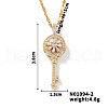 Fashionable Brass Inlaid Zircon Rotating Key Pendant Necklaces AC5521-1