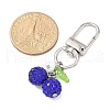 Polymer Clay Rhinestone Cherry Pendant Decorations HJEW-JM03268-02-3