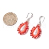 Acrylic Imitation Pearl & Seed Glass Dangle Earrings EJEW-MZ00390-01-3