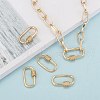 Brass Micro Pave Clear Cubic Zirconia Screw Carabiner Lock Charms ZIRC-T010-10G-6