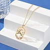 Brass Clear Cubic Zirconia Pendant Necklaces for Women NJEW-B121-01G-04-2