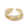 Rack Plating Brass Cubic Zirconia Cuff Rings for Women RJEW-M145-20G-2